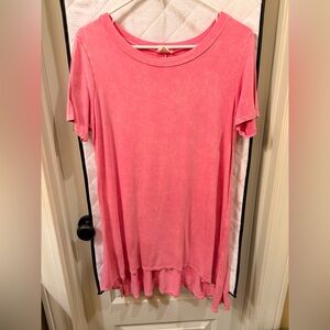 Chic Pink Short Sleeve Women's Top